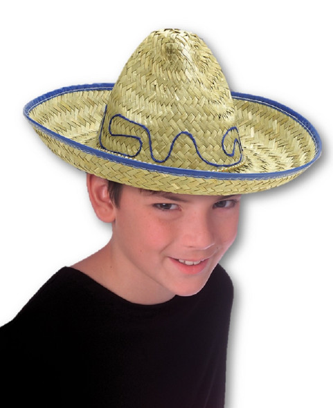 Straw Sombrero Spanish Mexican Hat Cinco De Mayo Child Costume Accessory