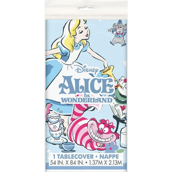 Alice in Wonderland Theme Plastic Table Cover Tablecloth Party Decor 54" x 84"