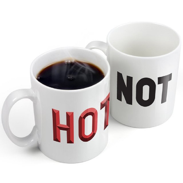 Hot Or Not Heat Sensing Coffee Tea Mug Adult Humor Gag Gift