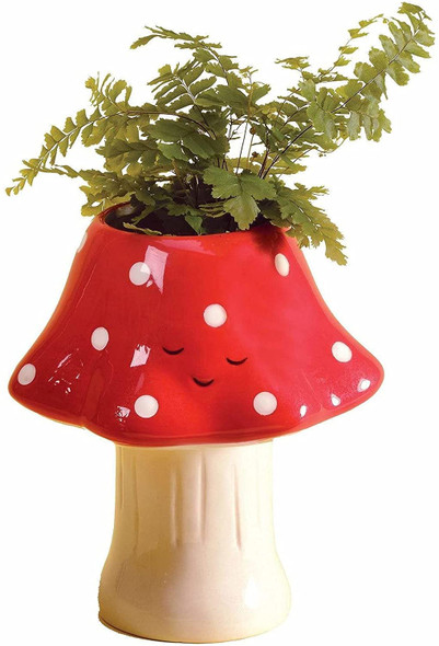 Streamline Imagined Kawaii Mia The Merry Mushroom Ceramic Planter 8" Tall