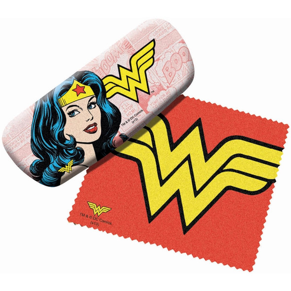 Spoontiques Wonder Woman DC Comics Eyeglass Hard Case & Cleaning Cloth