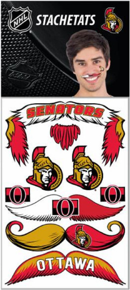 Stachetats NHL Ottawa Senators Temporary Face Tattoos Hockey Sports Fan