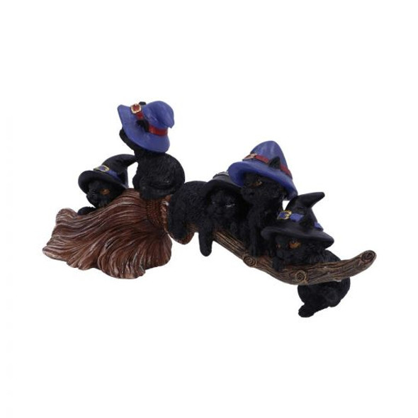 Nemesis Purrfect Broomstick Witches Familiar Black Cats and Broomstick Figurine