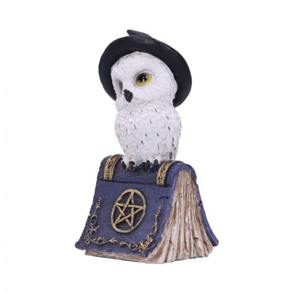 Nemesis Avian Spell White Owl Blue Spellbook 5" Figurine