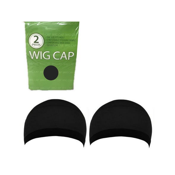 West Bay Black Wig Cap Stetchable Nylon Stocking Adult Women 2 Pack