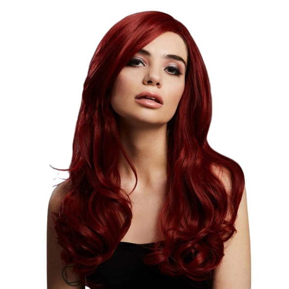 The Fever Wig Collection Khloe Ruby Red Wave Centre Part Wig Heat Styleable