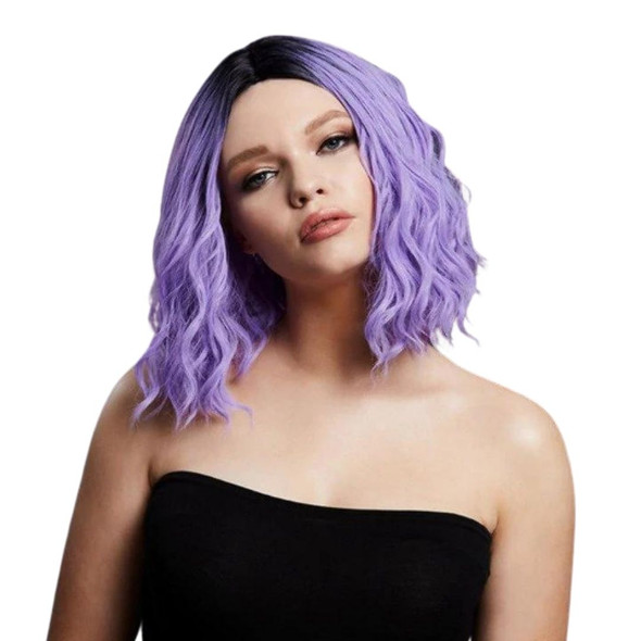 Fever Collection Cara Wavy Long Bob Centre Parting Violet Wig Heat Styleable