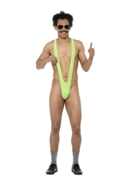 Officially Licensed Borat Mankini Lime Green Thong Adult Mens Costume One Size