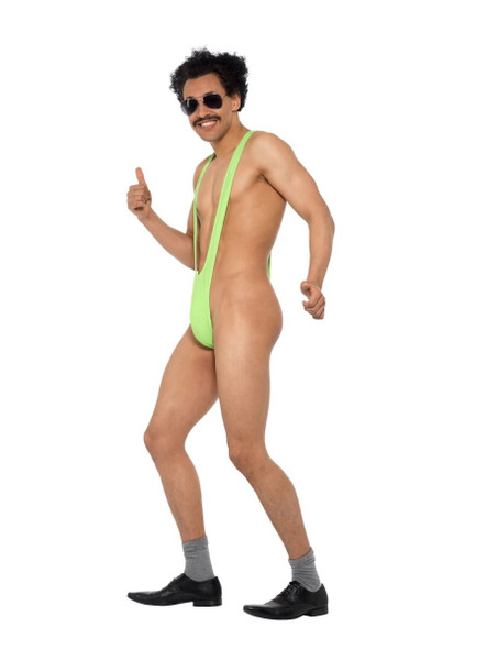 Officially Licensed Borat Mankini Lime Green Thong Adult Mens Costume One Size