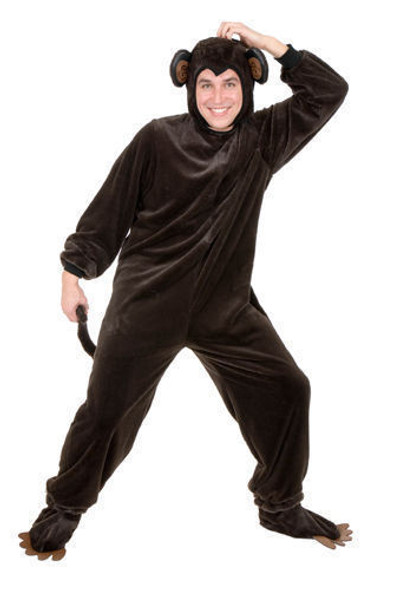 Monkey Adult Halloween Costume Jungle Circus Animal Brown Unisex Plus Size 1X