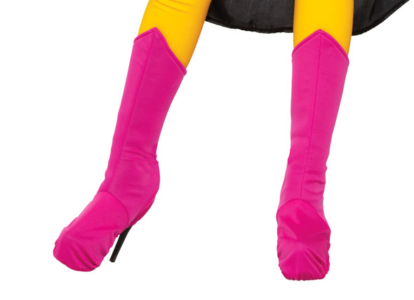 Adult Superhero Pink Adult Boot Tops Shoe Covers Halloween Costume Accessory