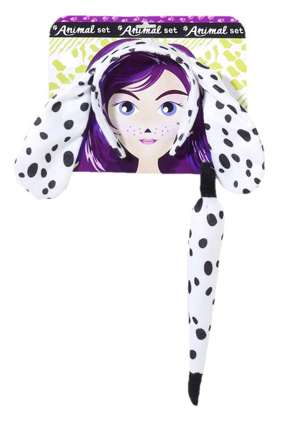 Dalmatian Dog Animal Kit With Tail Ears Adult Child Costume Accessory Set Plush