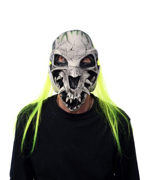 Zagone Studios UV Reactive Green Glow Bone Snapper Skull Adult Halloween Mask
