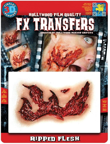 Tinsley Transfers 3D Ripped Flesh FX Transfer Prosthetics Halloween Makeup Kit