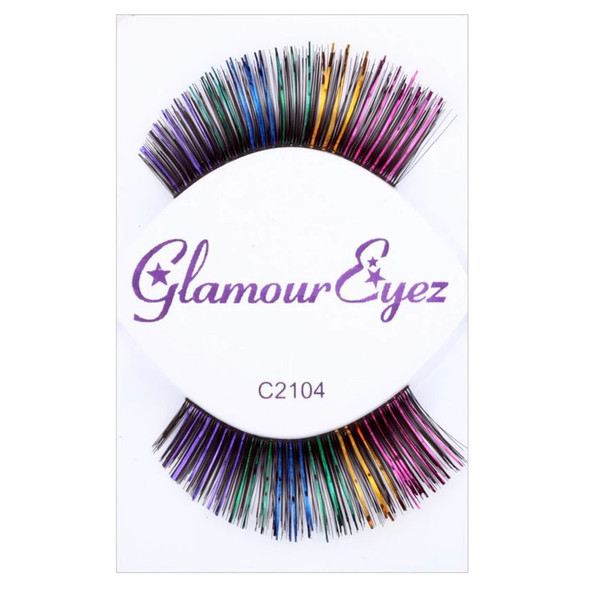 Glamour Eyez Regular Tinsel Rainbow Lashes Fake Eyelashes Adult Make Up