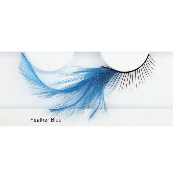 Glamour Eyez Blue Feather Lashes Fake Eyelashes Adult Make Up