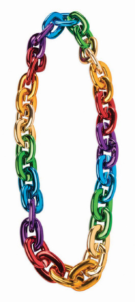 Rainbow Necklace Big Chain Links Lights Up 1PC