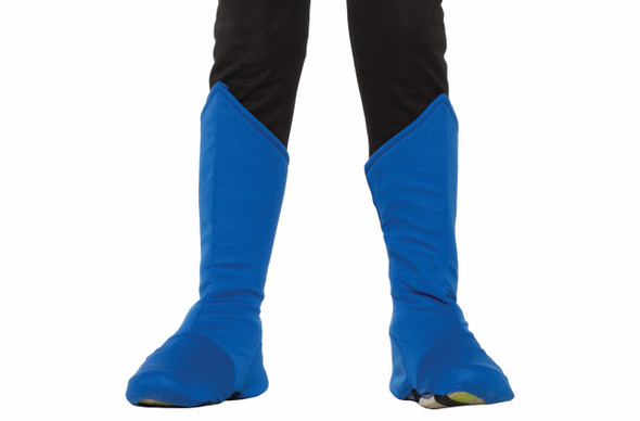 Superhero Blue Boot Tops Shoe Covers Boys Girls Halloween Costume Accessory