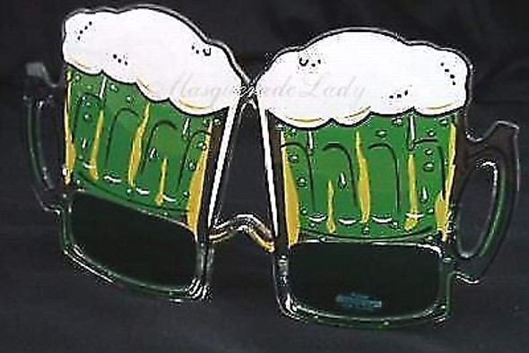 Green Beer Mugs Sunglasses St. Pat's Patrick's Glasses Costume Accessory Eyewear