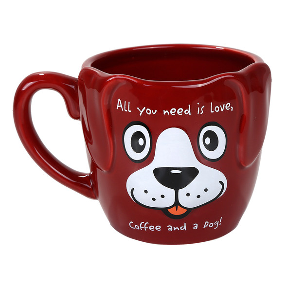 Pacific Giftware All You Need Dog Love Coffee Mug Brown Dog Face Ceramic Cup