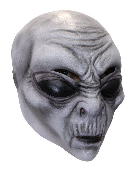 Grey Alien Head Latex Head Mask Halloween Adult Costume Accessory