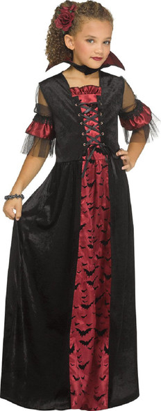 Victorian Vampiress Girl's Gown Halloween Costume Child LARGE 12-14