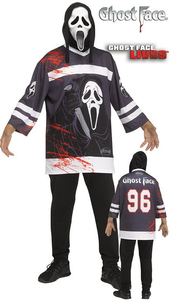 Ghost Face Lives Scream Hockey Jersey Costume and Mask Halloween Standard Men