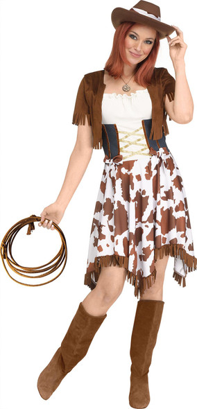 Rodeo Rider Adult Womens Wild West Western Cowgirl Halloween Costume MD-LG 10-14