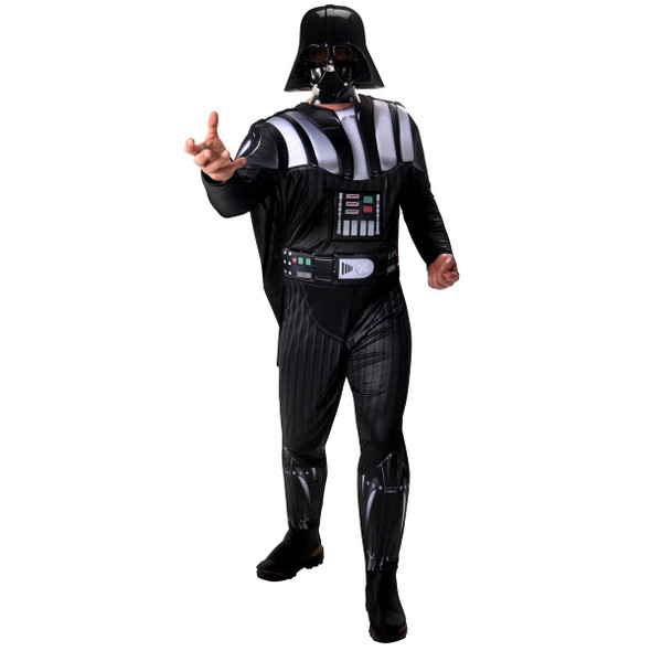 Licensed Star Wars Darth Vader Muscle Chest Adult Costume Jumpsuit Cape Mask XL