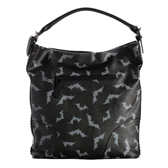 Sourpuss Luna Bats Hobo Purse Large Tote Bag Black & Grey Design