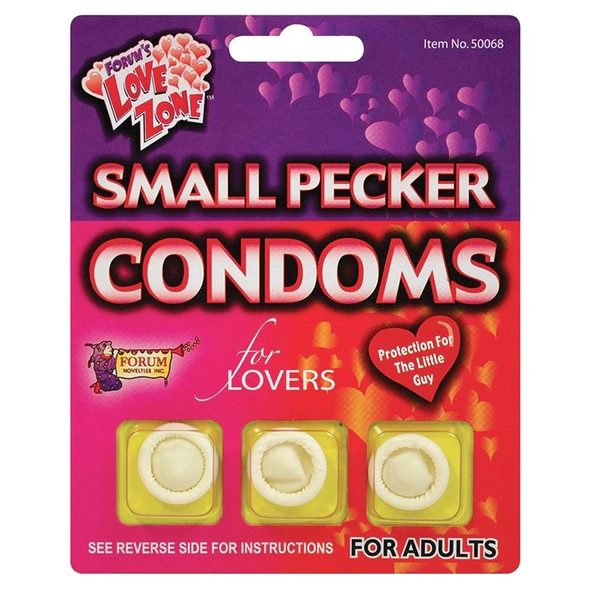 Small Pecker Tiny Condoms Mini Penis Pack 3 per Pk Little Willy Novelty Gag Gift