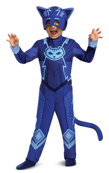 Licensed PJ Masks New Catboy Classic Toddler Child Costume 3T-4T Blue Jumpsuit