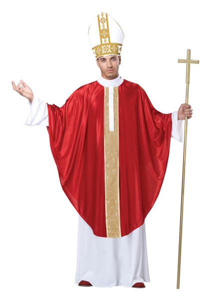 Pope of Rome Robe Cardinal Religious Bishop Holiness Adult Men's Costume LG-XL