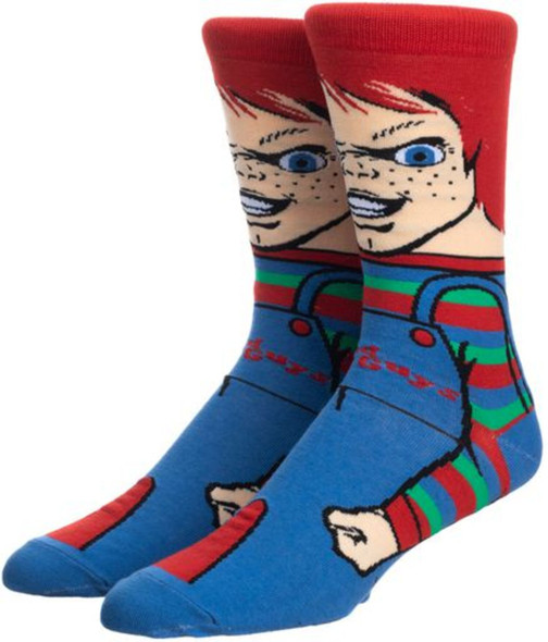 Child's Play Chucky 360 Character Crew Socks Men's Sock Size 10-13