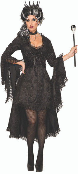 Dark Royalty Wicked Princess Costume Women's Black Gothic Fancy Dress Evil Queen