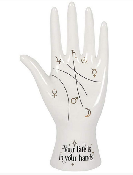 Fantasy Gifts White Palmistry Hand Fortune Telling Chiromancy Figurine Statue