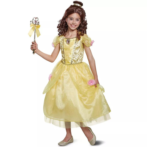 Disney Princess Belle Gown Girls Dress Childs Halloween Costume 7-8
