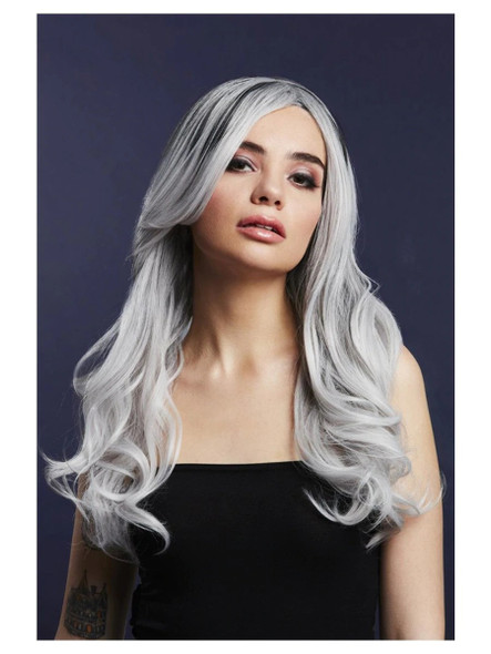 The Fever Wig Collection Khloe Ice Silver Wave Centre Part Wig Heat Styleable