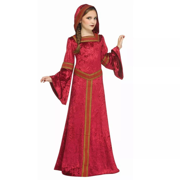 Fun World Sorceress Of Fire Red Hooded Gown Halloween Costume Child SM 4-6