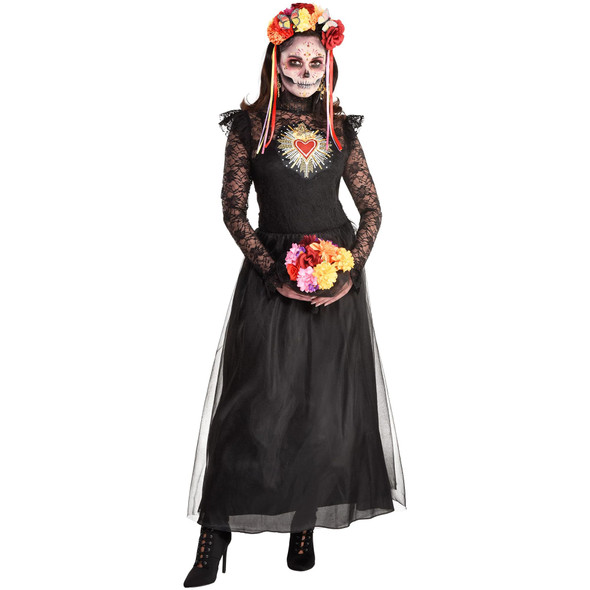 Day Of The Dead Couture Dress Halloween Costume Women's Size STANDARD