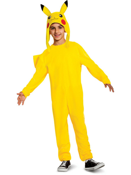 Licensed Nintendo Pokemon Pikachu Deluxe Child Costume Jumpsuit Headpiece SM-LG