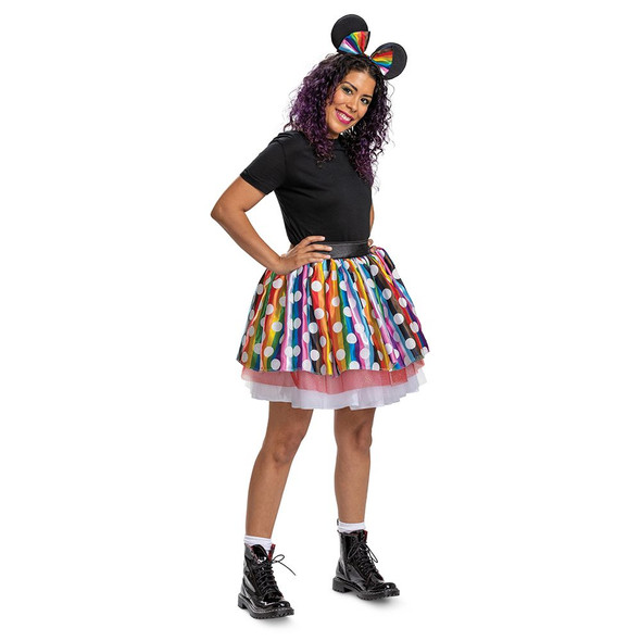 Disney Rainbow Pride Collection Minnie Mouse Adult Tutu Costume Kit MED 38-40