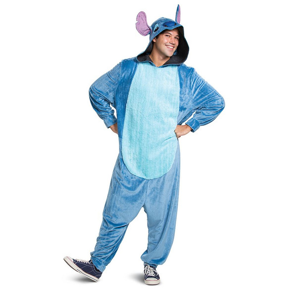 Licensed Lilo & Stitch Deluxe Adult Unisex Costume Stitch Hooded Jumpsuit MEDIUM