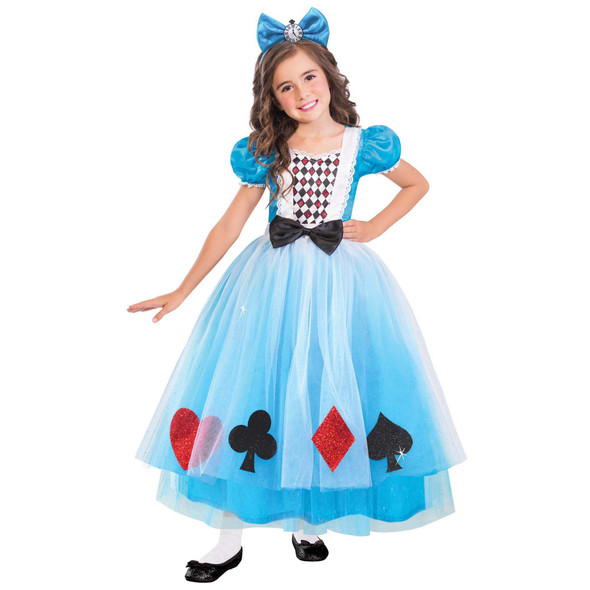 Miss Wonderland Girl Dress Storybook Princess Alice Child Girl's Costume SM 4-6