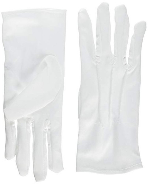 8" White Gloves with Snaps Halloween Costume Accessory Adult Theatrical Clown