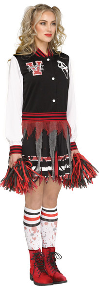 Scream For The Team Ghost Face Cheerleader Adult Women's Halloween Costume 2-8