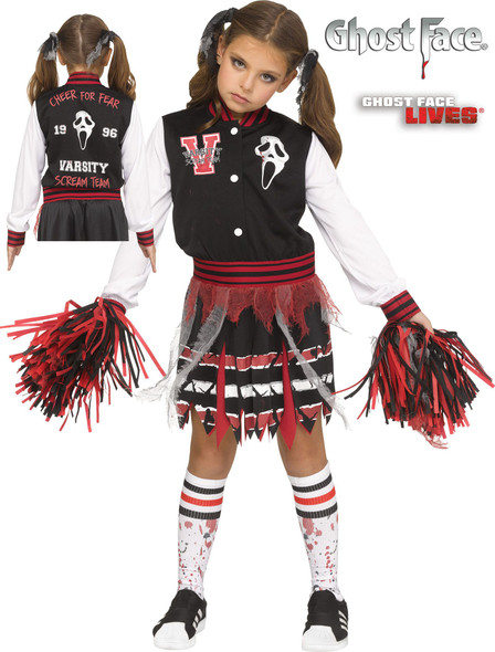 Scream For The Team Ghost Face Horror Halloween Child Girls Costume Dress 14-16
