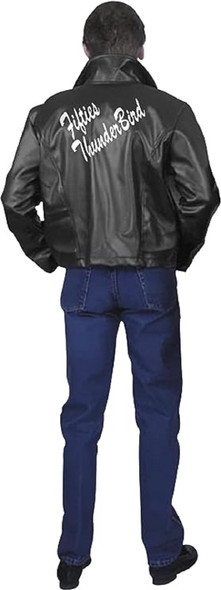 Fifties Thunderbird 50s Faux Leather Grease Jacket Adult Men's MEDIUM 40-42