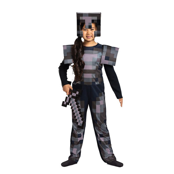 Minecraft Netherite Armor Childrens Unisex Video Game Halloween Costume LG 10-12