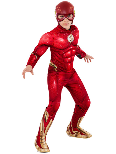 DC The Flash Movie Deluxe Muscle Chest Superhero Child Costume MEDIUM 7-8